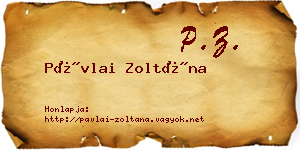 Pávlai Zoltána névjegykártya